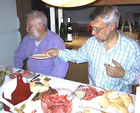 Dinner at Johansson's -- Thomas and Kurt 16 April 2002