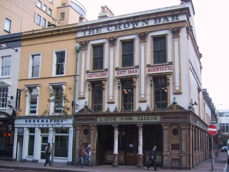 The Crown Bar, Belfast's most famous pub -- and there are many outstanding competitors!