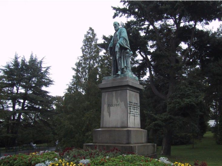 Statue of Lord Kelvin, Botanic Gardens, Belfast.  One of the seven fundamental units is named afte Kelvin (temperature)