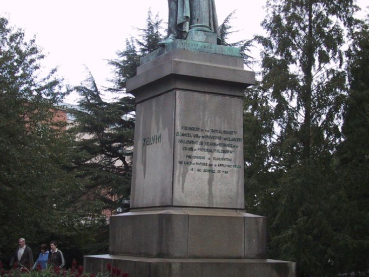 Kelvin was born in Belfast - this statue near Queen's University