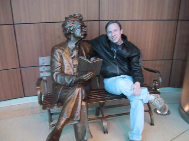 Dave with author even more ancient than his Dad (at Southfield Public Library)