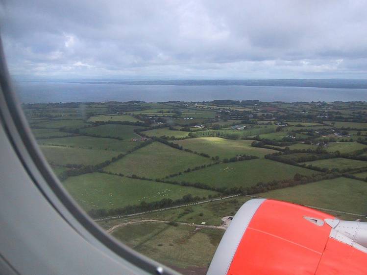All good things come to an end.  EasyJet in air over Northern Ireland