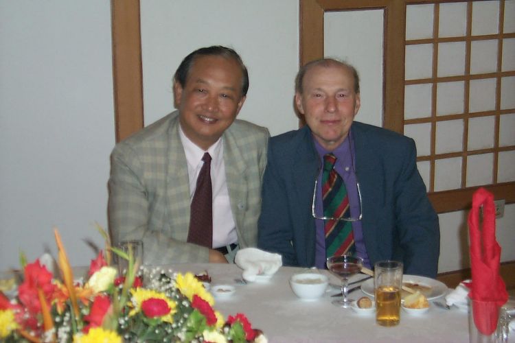 Professor Wang  Zheng-guo Wang, the meeting President, and Leonard Evans 