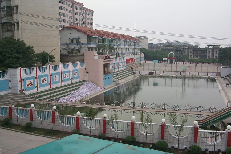 Pool in residential complex, Chongqing, China