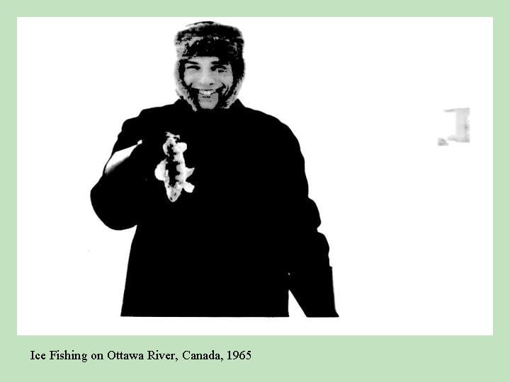 Ice fishing on Ottawa River, Canada, 1965/66