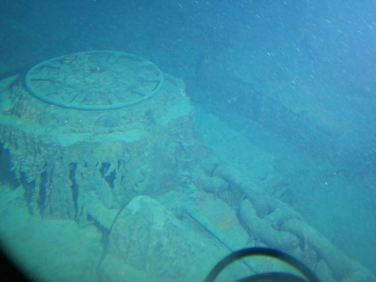 , Titanic wreck, 2.35 miles under Atlantic Ocean