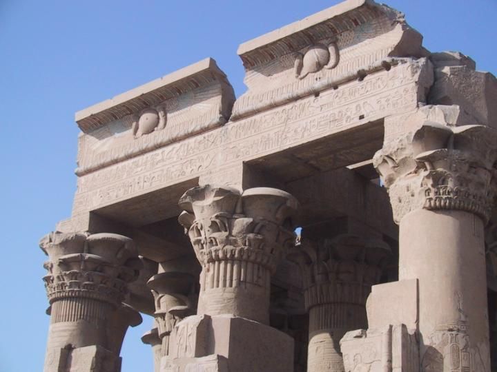 Scarabs and capitals at Edfu