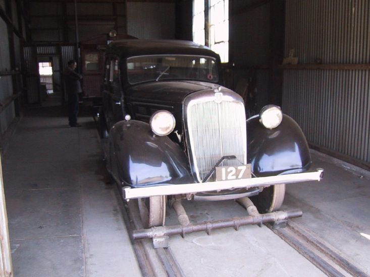 1937 Morris - no steering wheel -- in Transport Museum  in South Australia