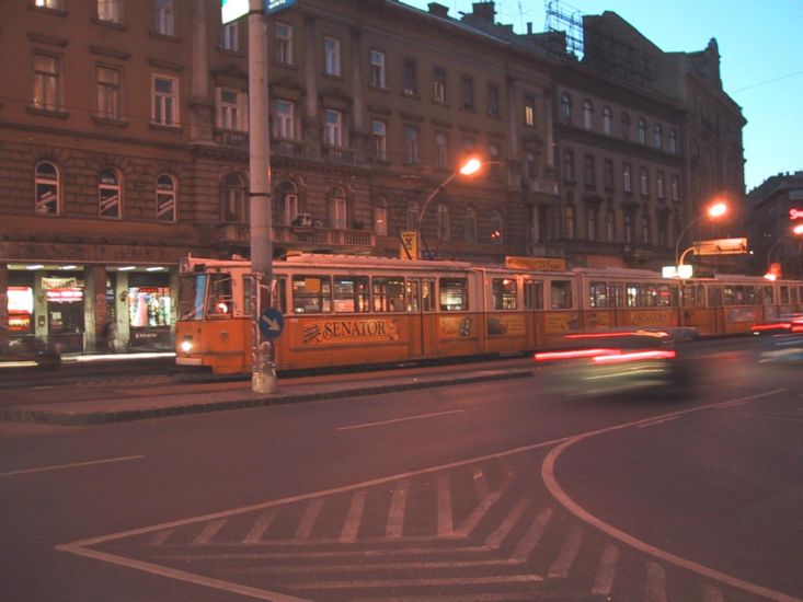 Budapest traffic at night