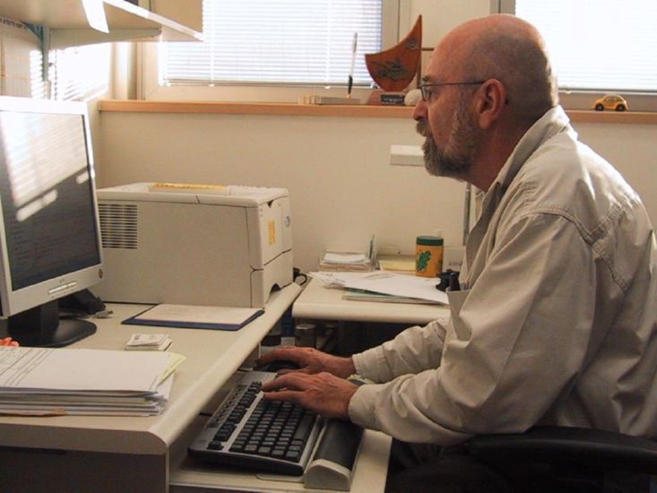 And David Shinar in his more familiar setting of office at Ben Gurion University