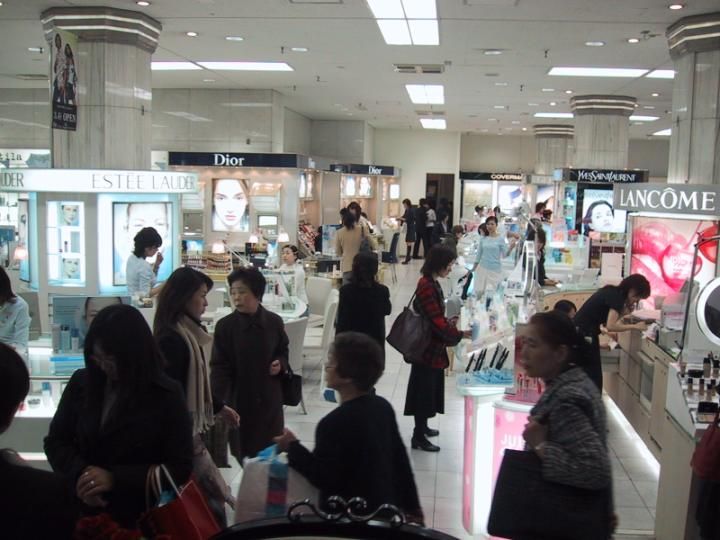 Inside a Ginza store