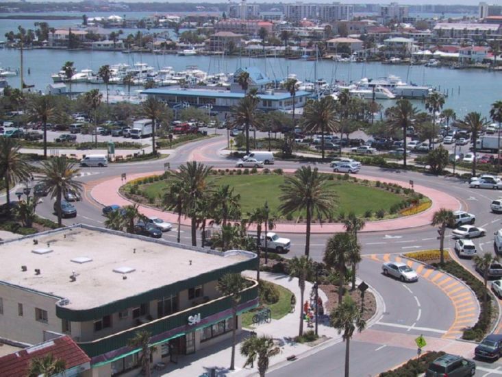 ClearawaterRoundabout from roof of Hilton Hotel