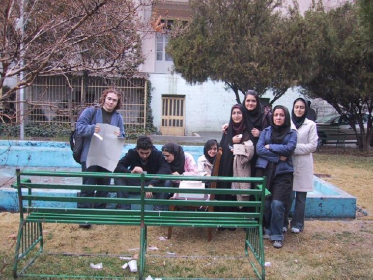Tehran University - 25 Dec. 2005.  Not Christians -- just cake lovers! They kindly offered me some